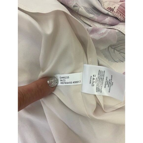 New EXPRESS Floral Print Ruffle Hi Lo Maxi Dress Pink Green Summer Size 12 - Picture 11 of 15